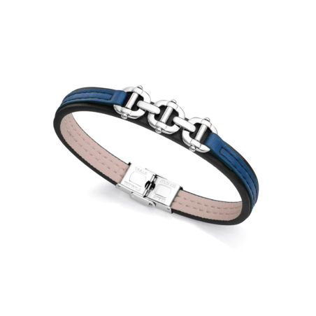 Pulsera Viceroy hombre Magnum acero y piel con motivo de acero 15147P01010