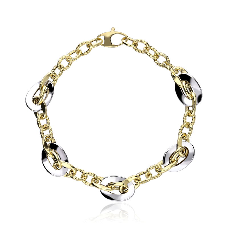 Pulsera Oro 18k Bicolor "Chains"
