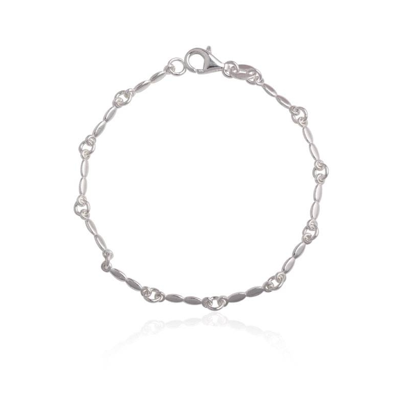 Pulsera fina Plata de ley oval
