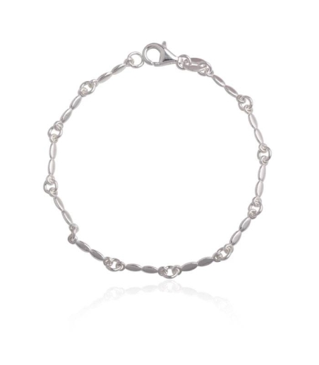 Pulsera fina Plata de ley oval