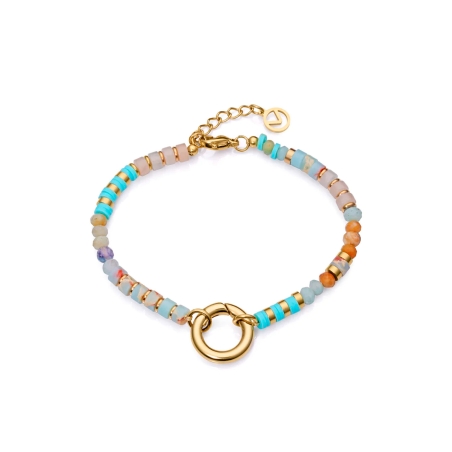 Pulsera Viceroy Chic en acero Ip dorado con piedras de colores y aro 14049P01012