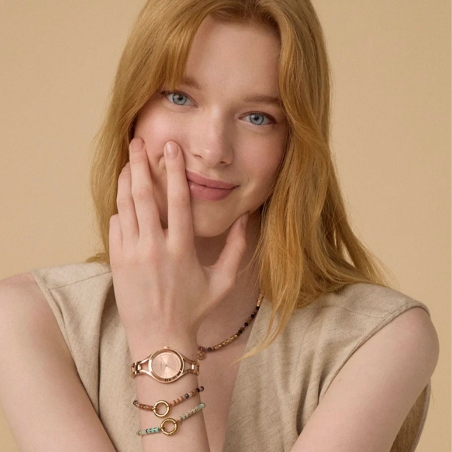Pulsera Viceroy Chic en acero Ip dorado con piedras de colores y aro 14049P01012