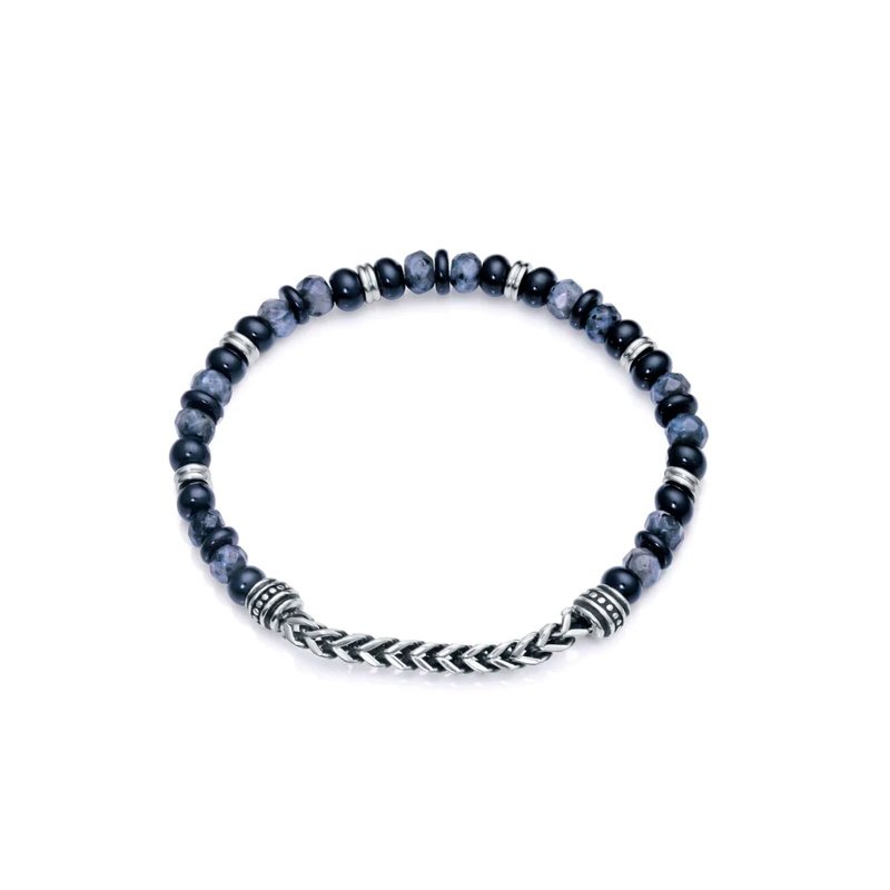 Pulsera Viceroy Air de acero con piedras naturales en negro 14060P01010