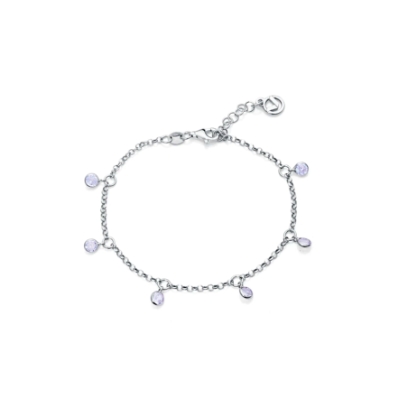 Pulsera Viceroy mujer cadena Clásica plata de ley con baño de rodio y circonitas blancas colgantes 1337P000-30