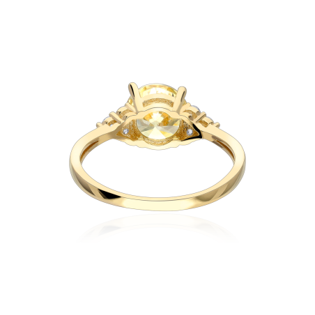 Anillo "Yellow" Oro amarillo 18k y circonitas