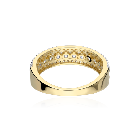 Anillo "Flabia" Oro 18k y circonitas bandas