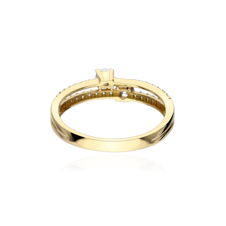 Anillo solitario doble Oro 18 k amarillo "Aach"