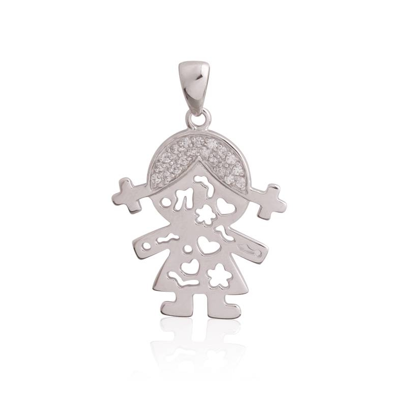 Colgante Plata de ley Niña Circonitas