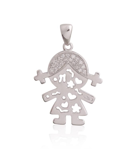 Colgante Plata de ley Niña Circonitas