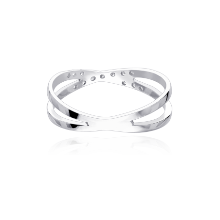 Anillo Oro blanco 18k y Diamantes "Dubbel"