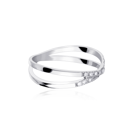 Anillo Oro blanco 18k y Diamantes "Dubbel"