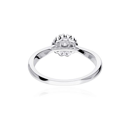 Anillo Oro 18k blanco y Diamantes 0.25cts "Gardenia"