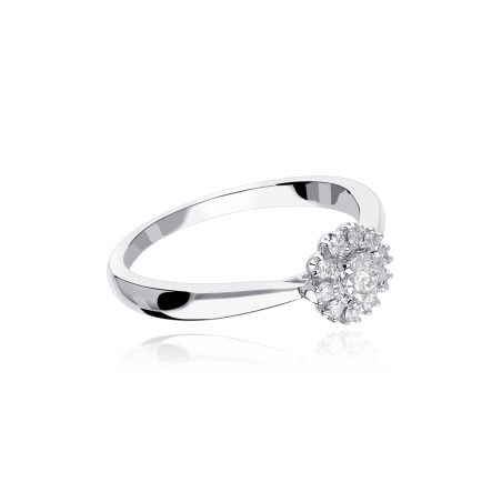 Anillo Oro 18k blanco y Diamantes 0.25cts "Gardenia"