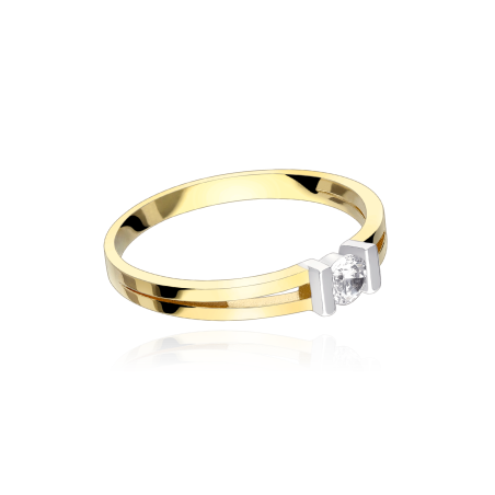 Anillo Oro Bicolor 18k y circonita "Carola"