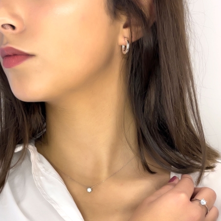 Gargantilla Oro 18k Blanco y circonita 6mm "Only"