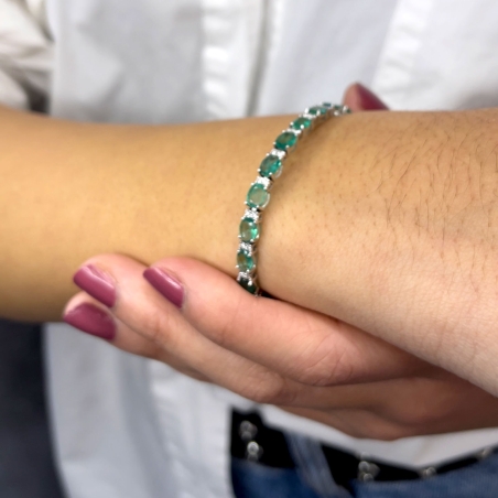 Pulsera Oro 18k Esmeraldas y Diamantes "Bleckede"