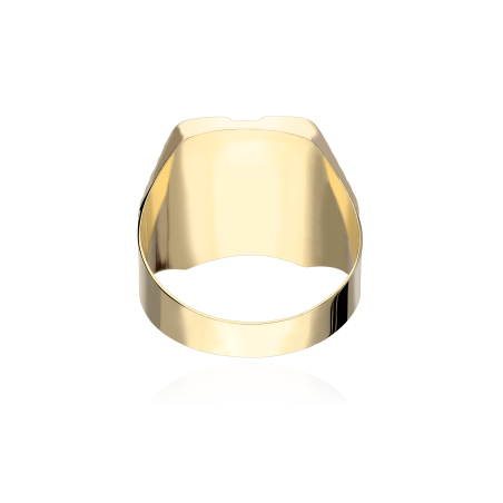 Sello Oro Bicolor 18k rectangular con Circonita
