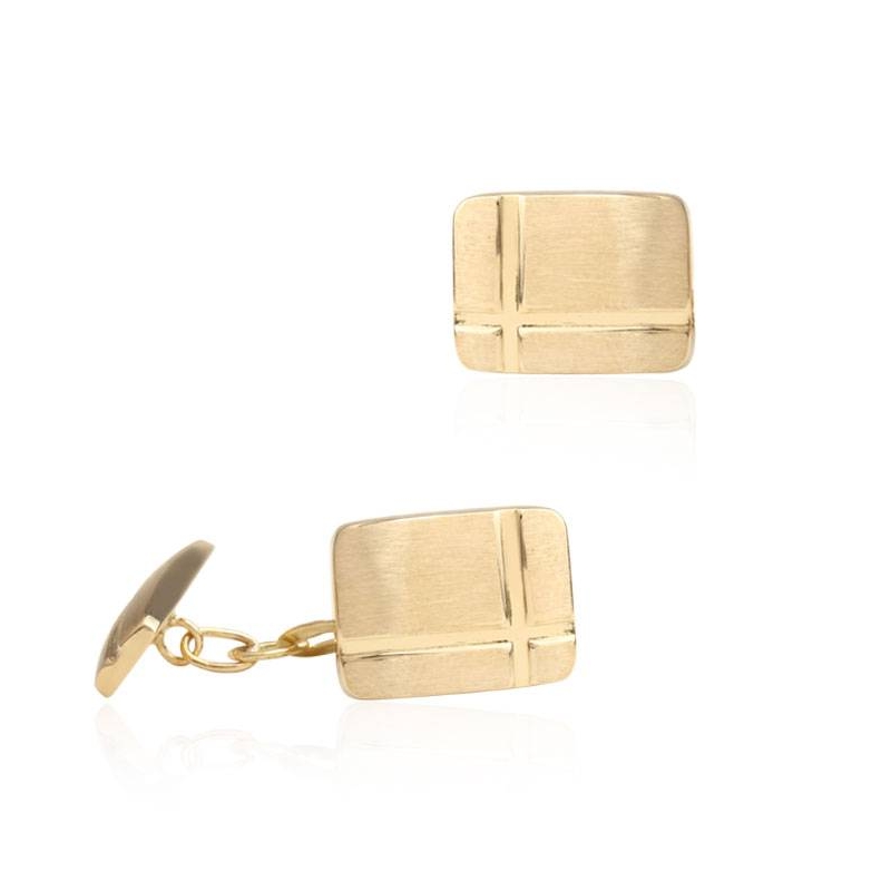 Gemelos de Oro 18k rectangular