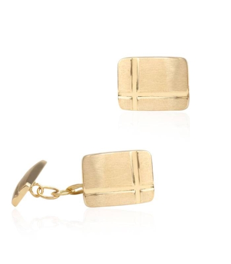 Gemelos de Oro 18k rectangular