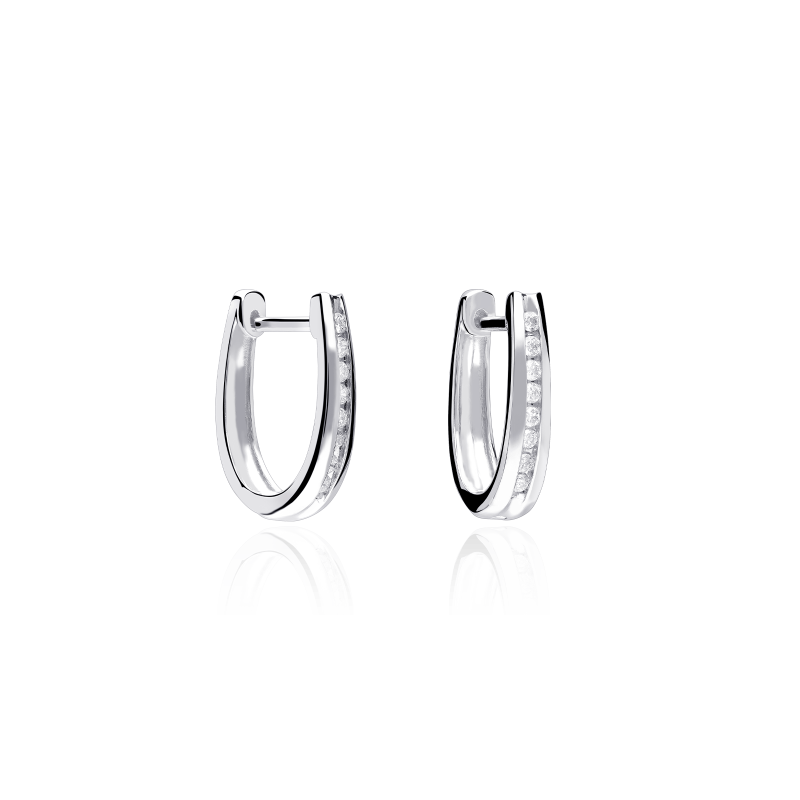 Pendientes Oro Blanco 18k y diamantes 0.25cts "Ulis"