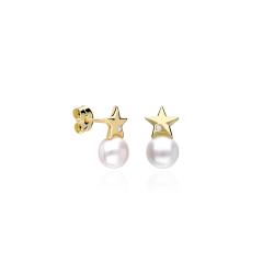 Pendientes Oro 18k, perlas y diamantes 0.008cts "Düben"