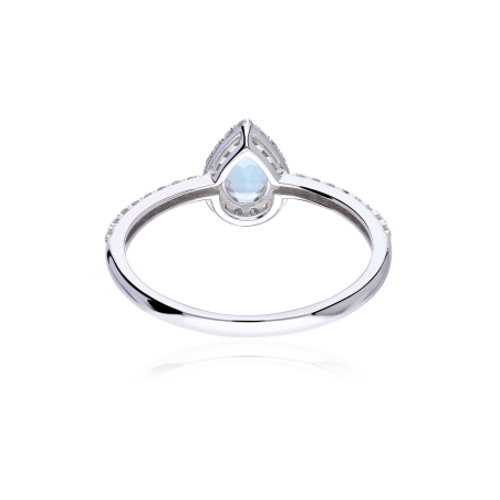 Anillo Oro 18k aguamarina y diamantes 0.22cts "Anklam"