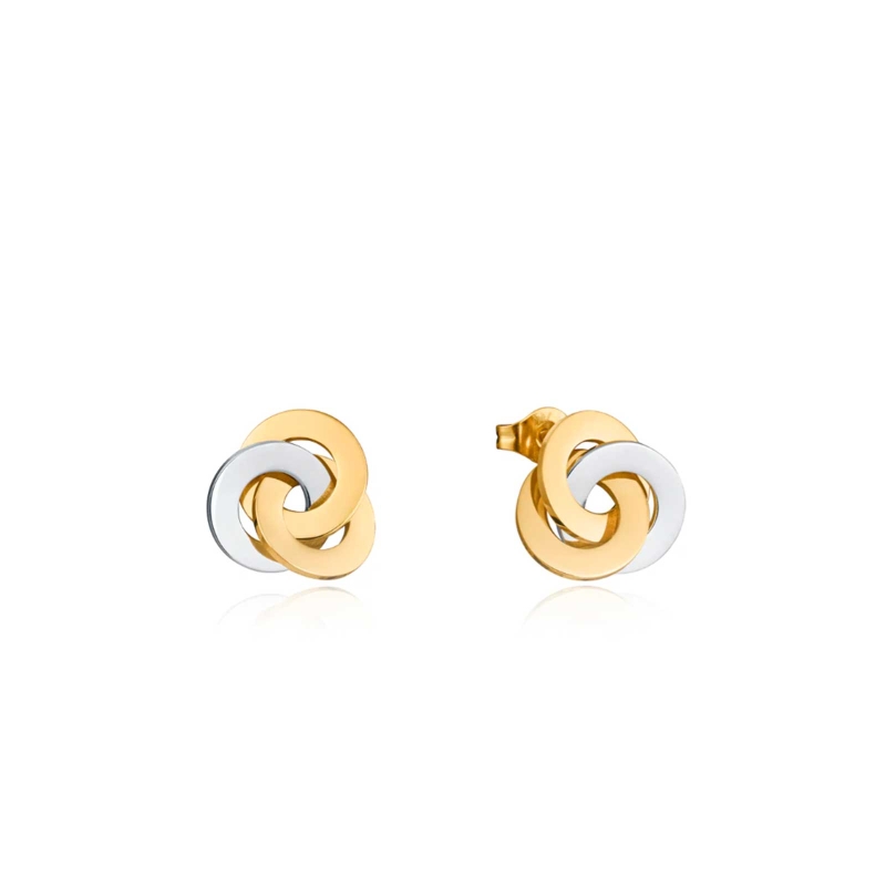 Pendientes Viceroy Chic en acero Ip dorado de aros entrelazados 75333E01012
