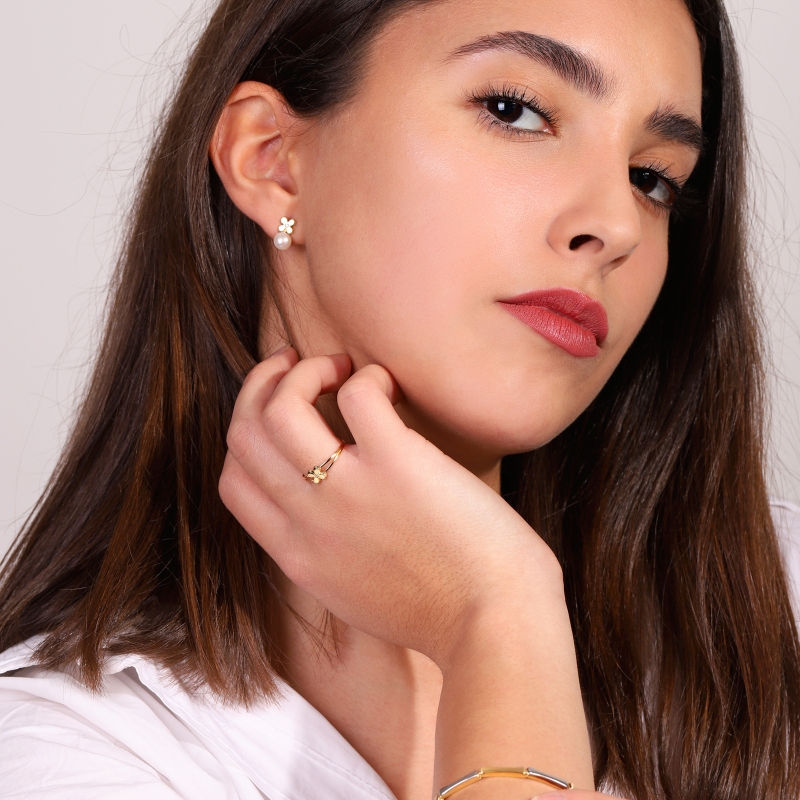 Conjunto Oro 18k Perlas Cultivadas y Circonitas &amp;quot;Sülze&amp;quot; - Joyerias Sánchez