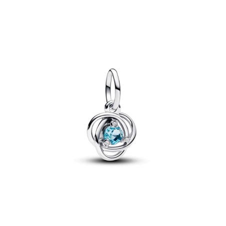 Charm Pandora colgante con círculo de la eternidad de marzo azul 793125C03