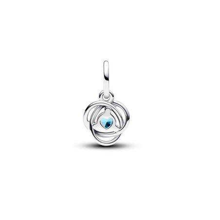 Charm Pandora colgante con círculo de la eternidad de marzo azul 793125C03