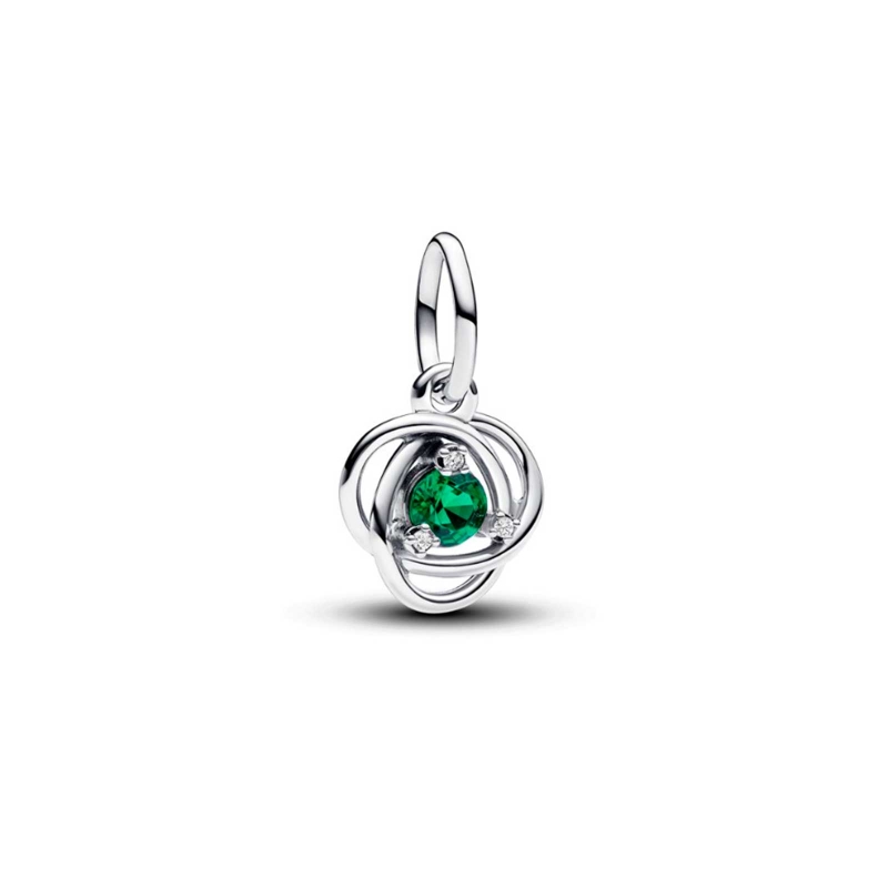 Charm Pandora Colgante Círculo de la Eternidad de Mayo verde 793125C05