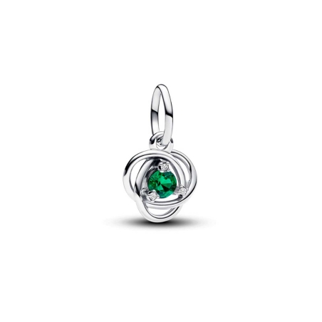 Charm Pandora Colgante Círculo de la Eternidad de Mayo verde 793125C05