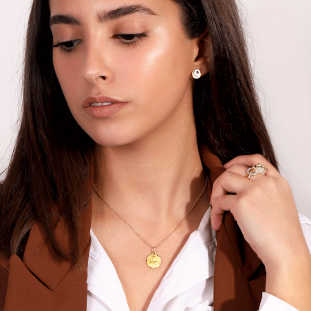 Medalla Oro 18k 14mm "Corazón de Jesús"