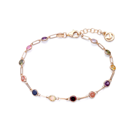 Pulsera Viceroy Elegant mujer plata de ley baño de oro y circonitas redondas colores engarzadas 1341P100-39