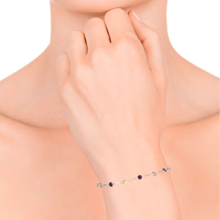 Pulsera Viceroy Elegant mujer plata de ley baño de oro y circonitas redondas colores engarzadas 1341P100-39