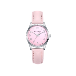 Reloj Viceroy Ni  a Acero y Piel Rosa   Pulsera de piel trenzada 41134 75