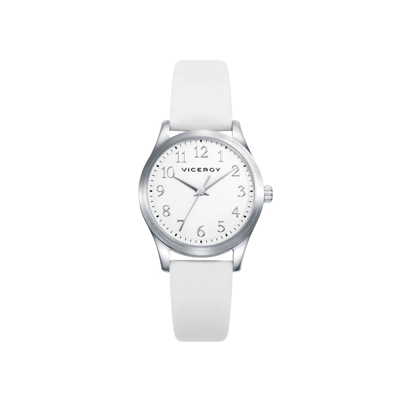Reloj Viceroy Niña Acero y Piel Blanco + Pulsera de piel trenzada 41130-05