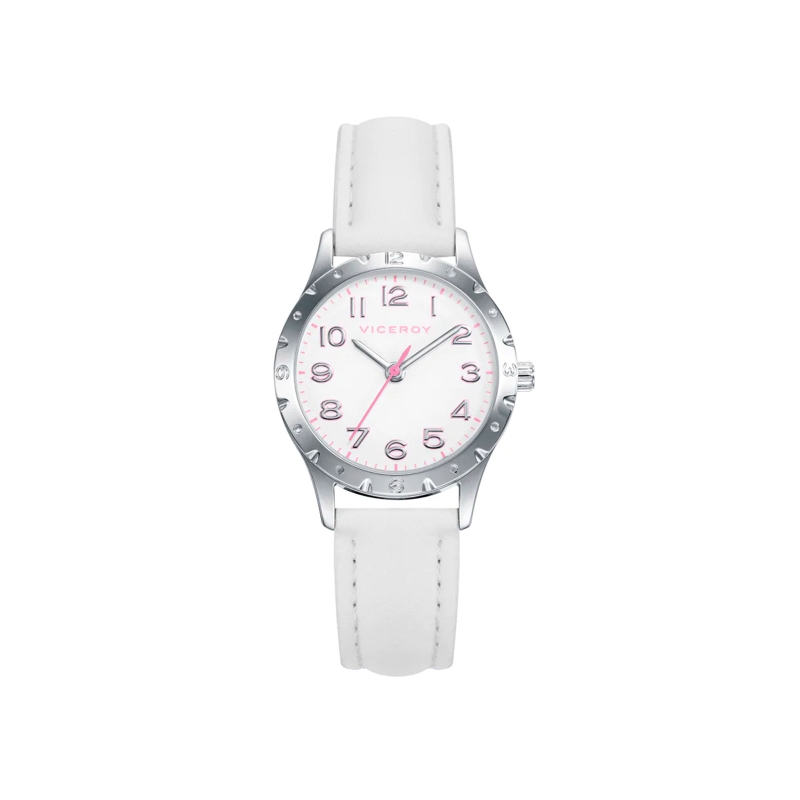 Reloj Viceroy Niña Acero y Piel Blanco + Pulsera de piel trenzada 401210-05