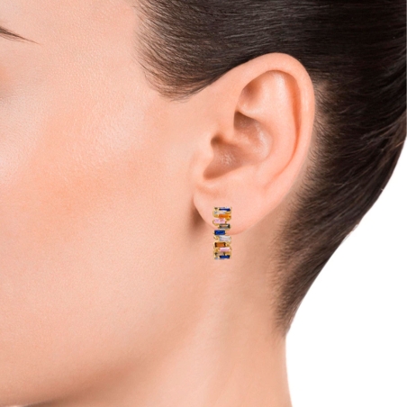 Pendientes Viceroy acero con ip dorado y circonitas de color 9101E100-39