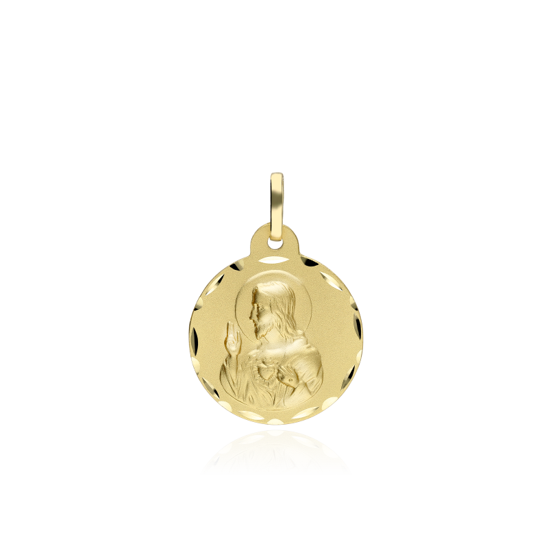 Medalla Corazón de Jesús Oro 18k 16 mm