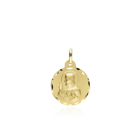 Medalla Corazón de Jesús Oro 18k 14 mm