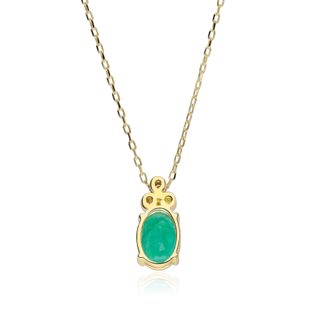 Gargantilla Oro 18k esmeralda y diamantes 0.02cts "Barile"
