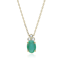 Gargantilla Oro 18k esmeralda y diamantes 0.02cts "Barile"
