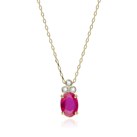 Gargantilla Oro 18k, rubí y diamantes 0.02cts "Barile"