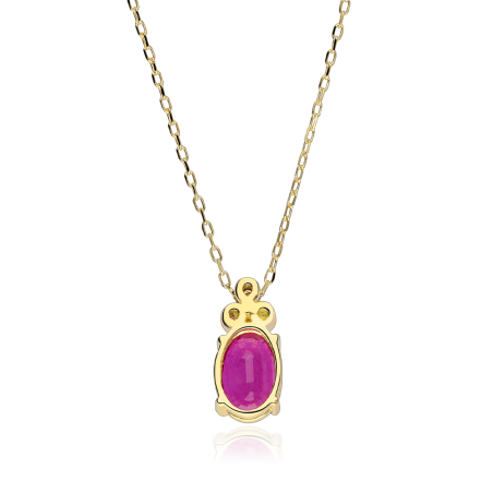 Gargantilla Oro 18k, rubí y diamantes 0.02cts "Barile"
