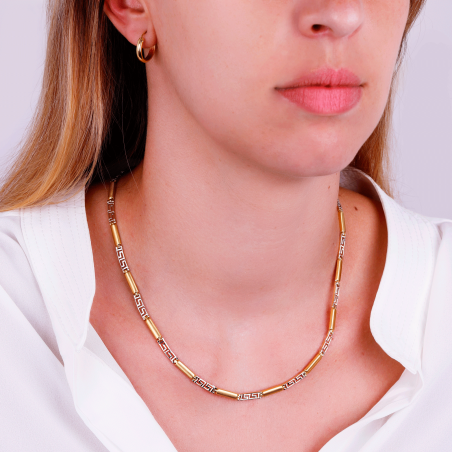 Gargantilla Oro Bicolor 18k "Greca"