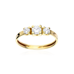 Anillo Oro 18k con tres Circonitas "Böhlen"