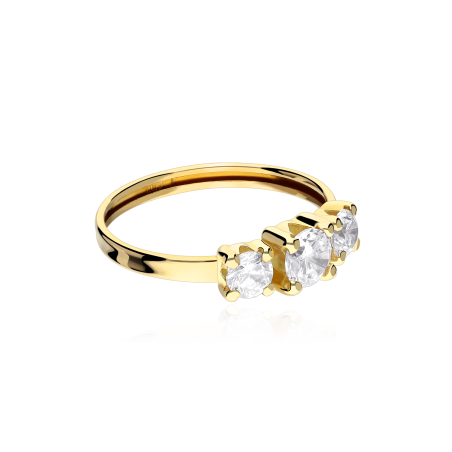 Anillo Oro 18k con Circonitas "Rappenau"