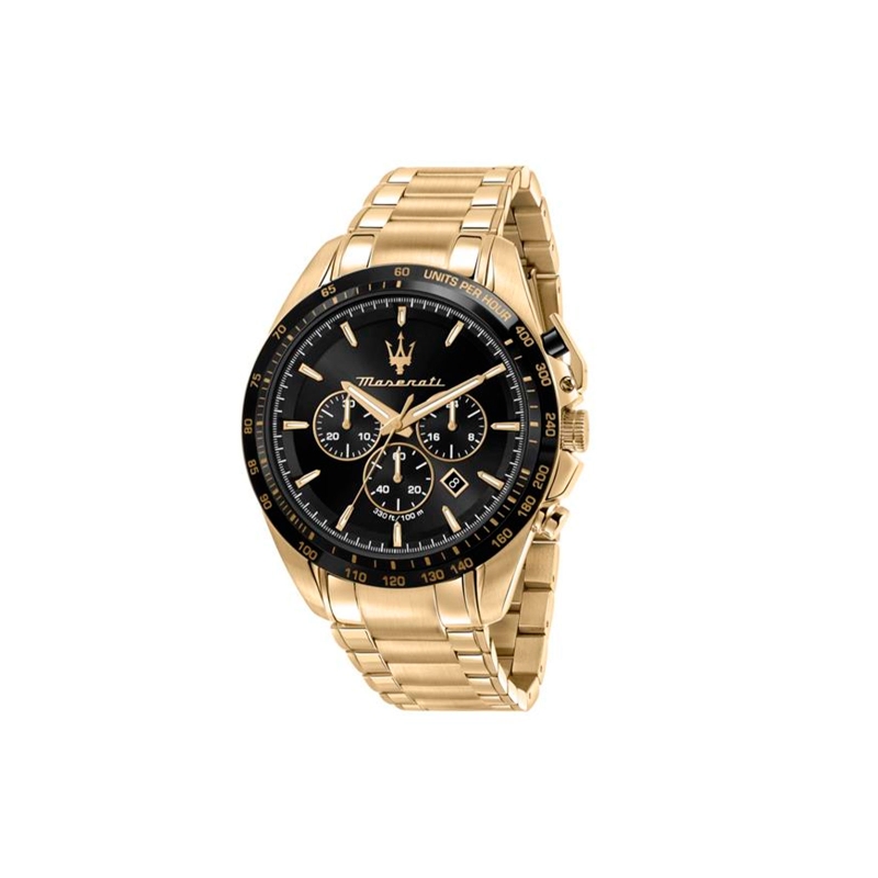 Reloj Maserati Traguardo Hombre Cronógrafo Dorado y Negro R8873612041 Reloj Maserati Traguardo Hombre Cronógrafo Dorado y Negro R8873612041