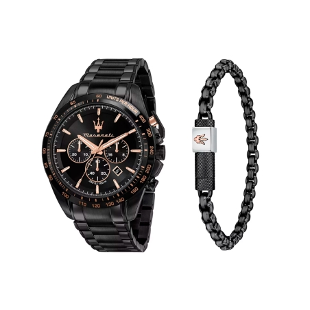 Reloj Maserati Traguardo acero negro hombre R8873612050